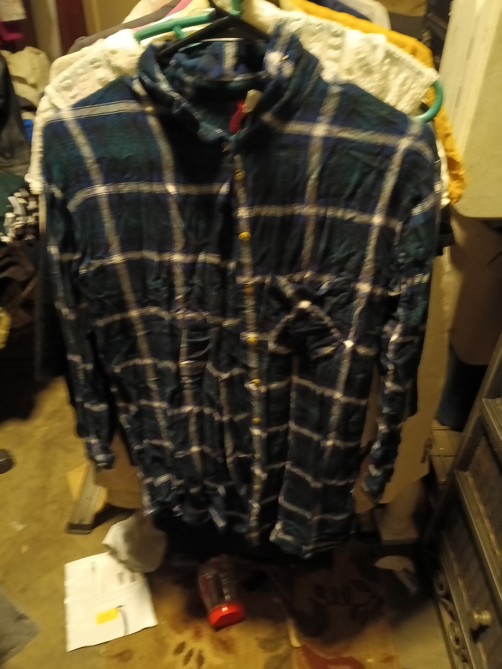 Divided Blue Plaid Button-Front Shirt Jacket
